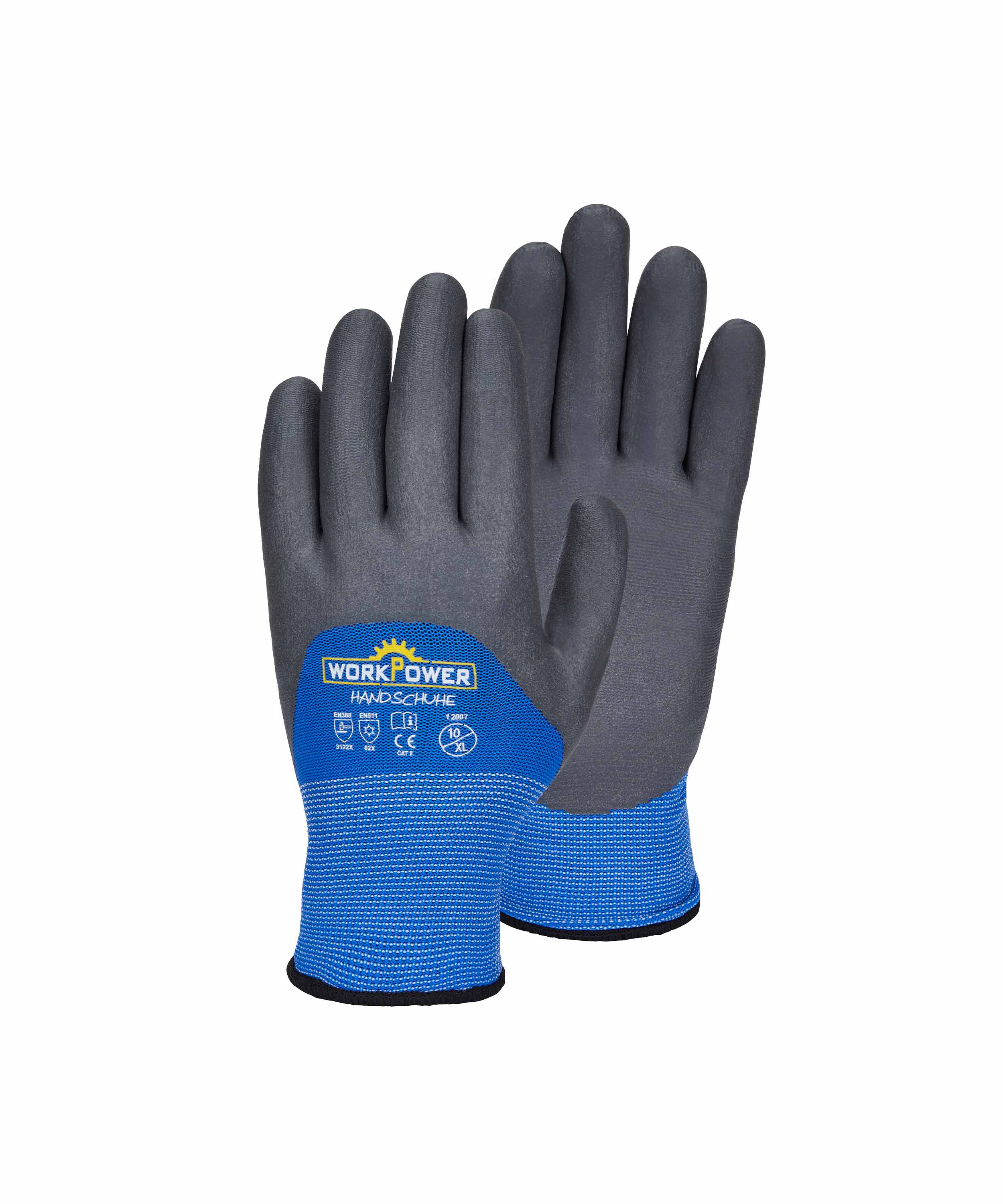 Winter-Feinstrickhandschuh Thermogrip schwarz/royalblau