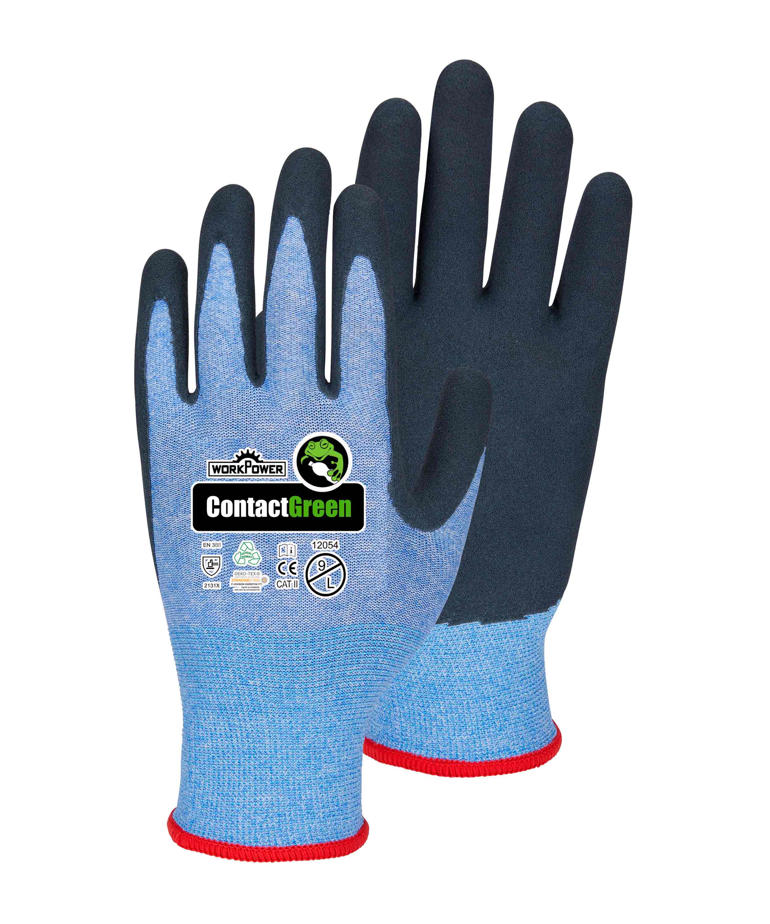 Arbeitshandschuh Contact Green blau-meliert/navy