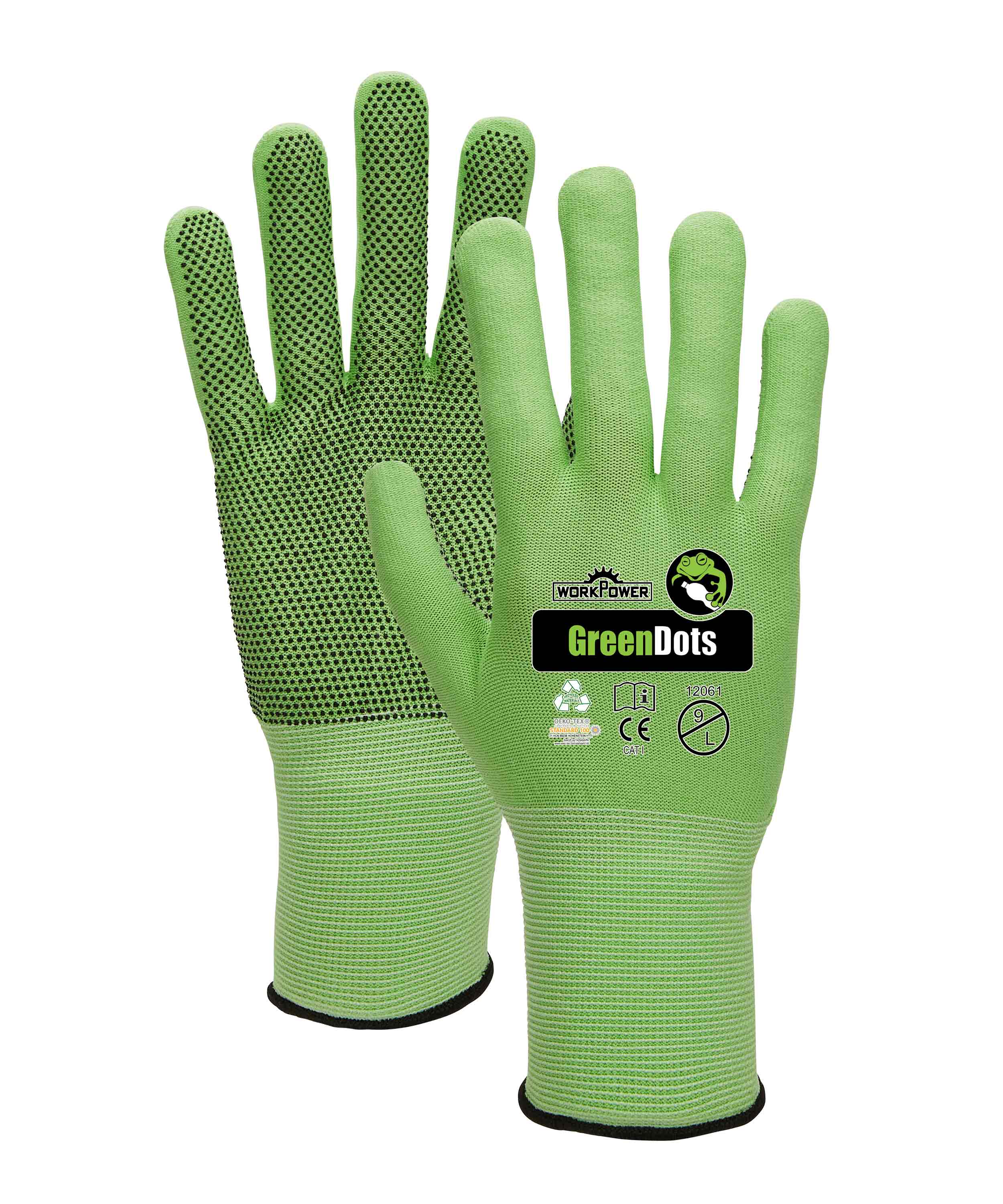 Feinstrickhandschuh Green Dots grün