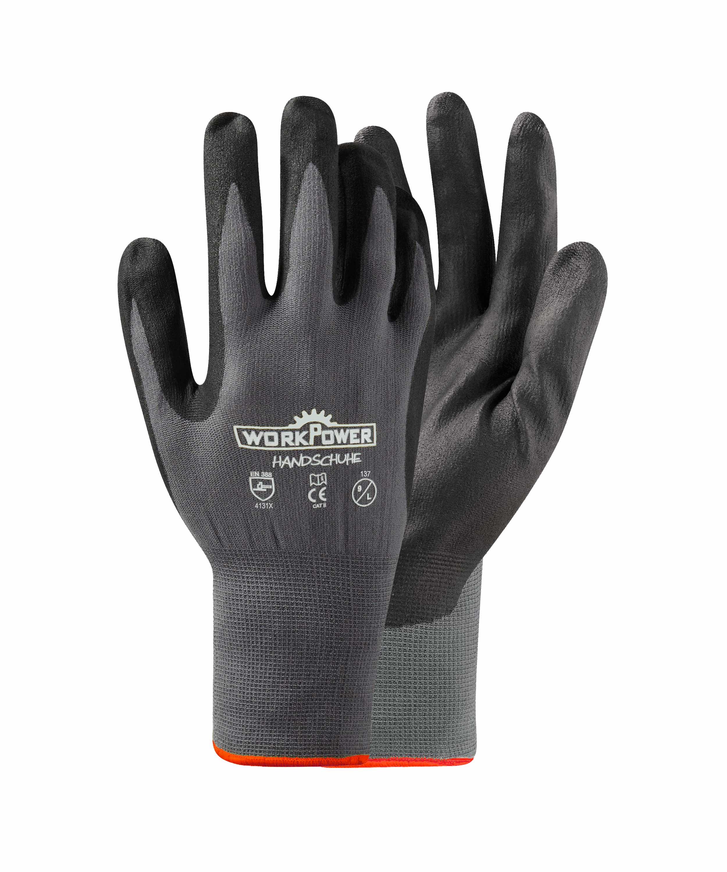 Nitril-Schutzhandschuh Merkur - 6er Pack grau/schwarz