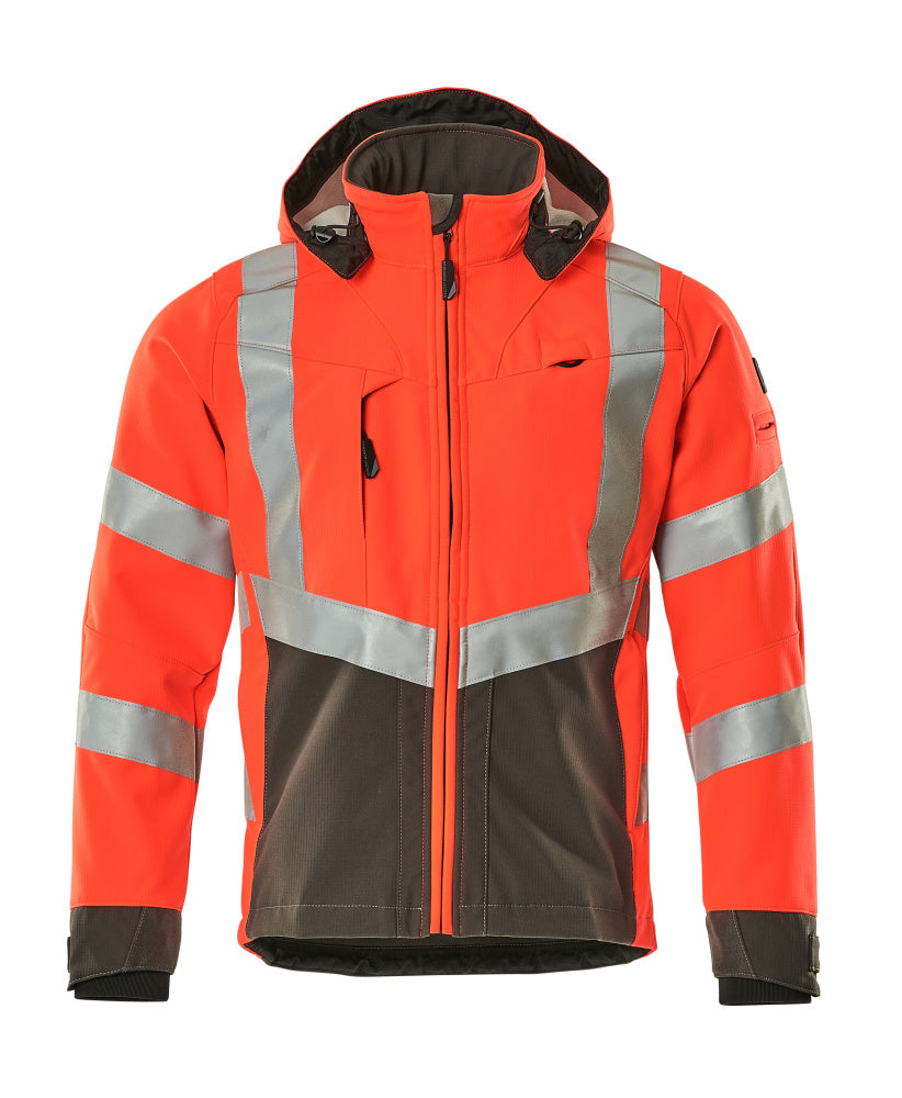Mascot Soft Shell Jacke Safe supreme Blackpool Hi-vis Rot/Dunkelanthrazit