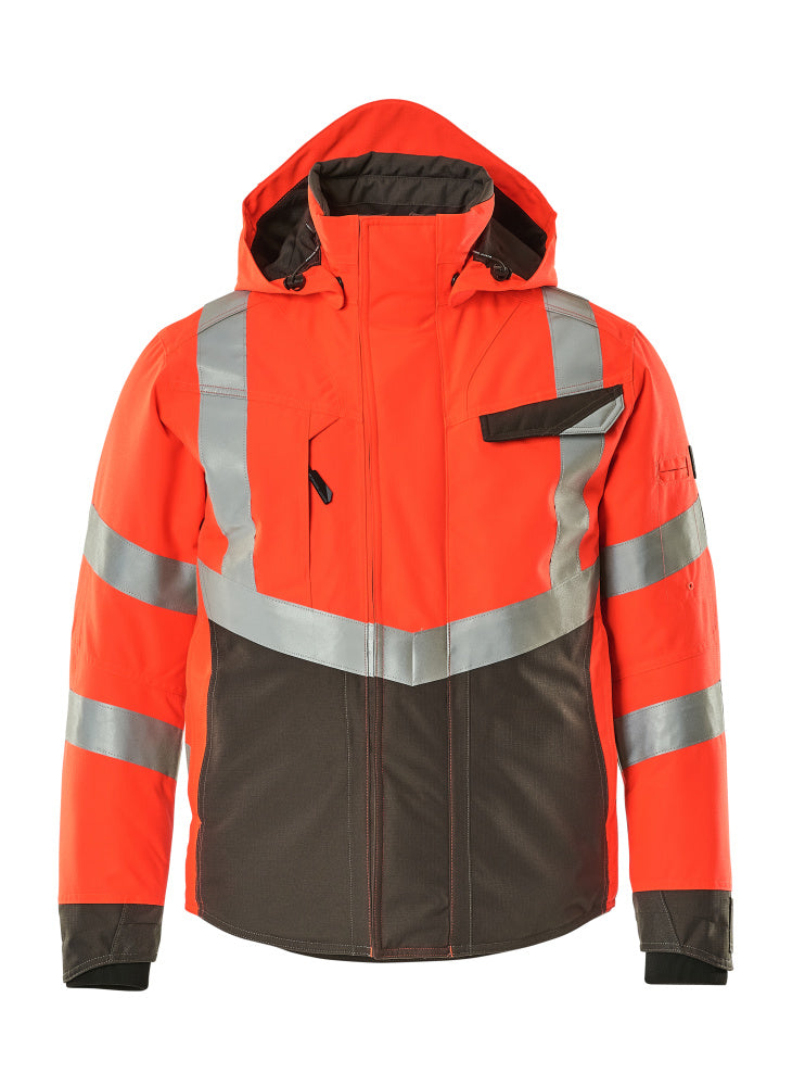 Mascot Winterjacke Safe supreme Hastings Hi-vis Rot/Dunkelanthrazit