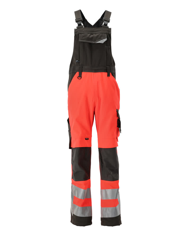 Mascot Latzhose mit Knietaschen Safe supreme Newcastle Hi-vis Rot/Dunkelanthrazit