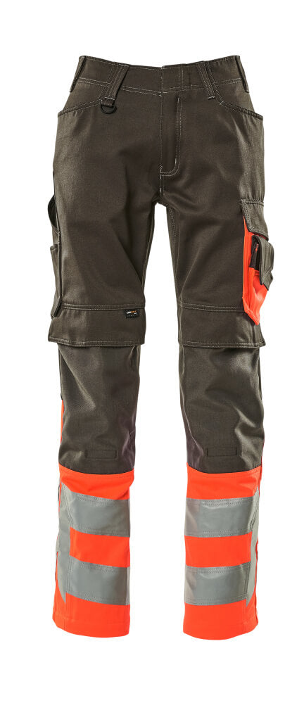 Mascot Hose mit Knietaschen Safe supreme Leeds Dunkelanthrazit/Hi-vis Rot