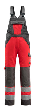 Mascot Latzhose mit Knietaschen Safe light Gosford Hi-vis Rot/Dunkelanthrazit