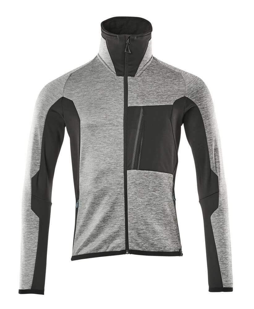 Mascot Fleecepullover mit Reißverschluss Advanced Grau-meliert/Schwarz