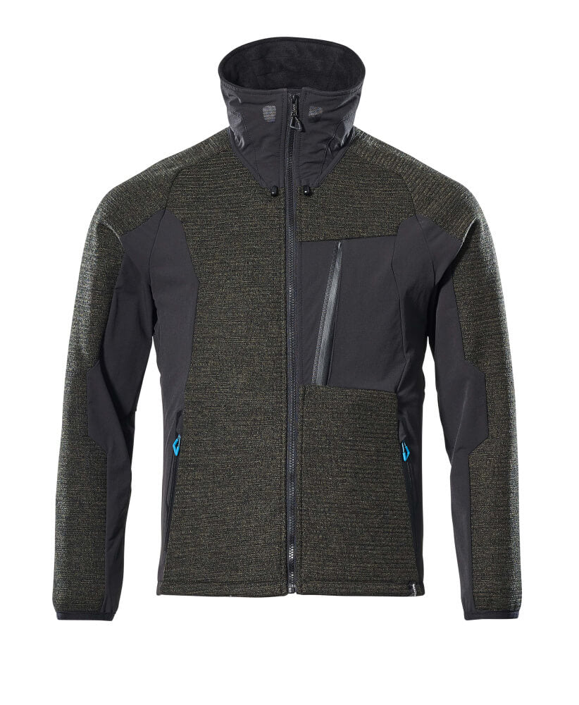Mascot Strickjacke mit Reißverschluss Advanced Moosgrün/Schwarz