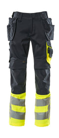 Mascot Hose mit Hängetaschen Safe supreme Schwarzblau/Hi-vis Gelb