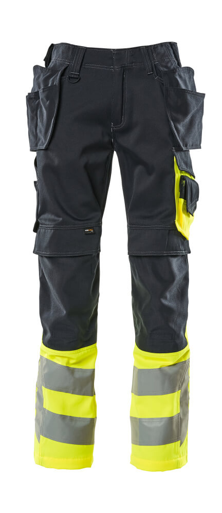 Mascot Hose mit Hängetaschen Safe supreme Schwarzblau/Hi-vis Gelb