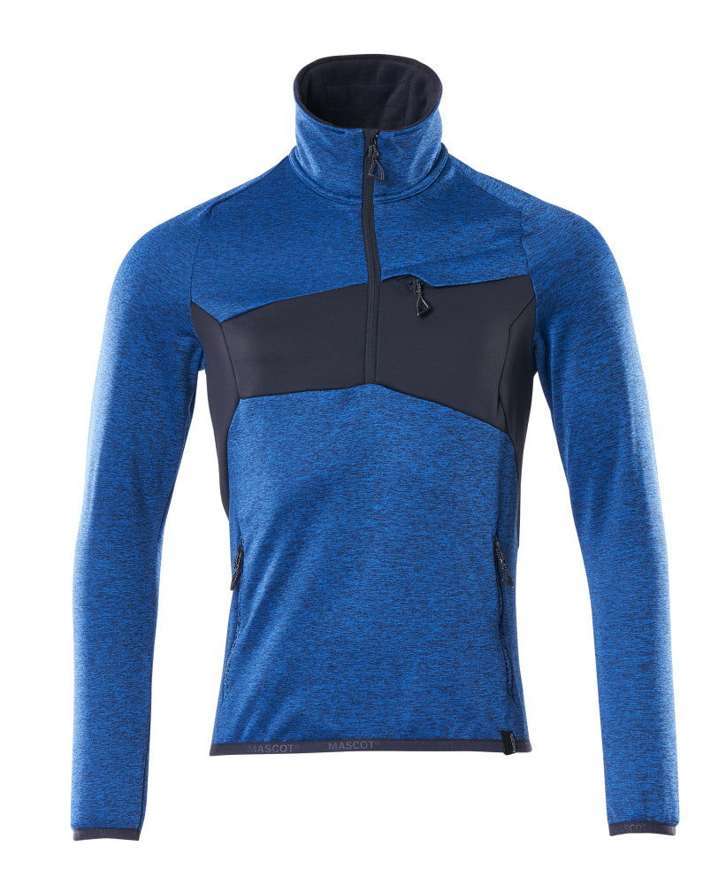 Mascot Fleecepullover mit kurzem Reißverschluss Accelerate Azurblau/Schwarzblau