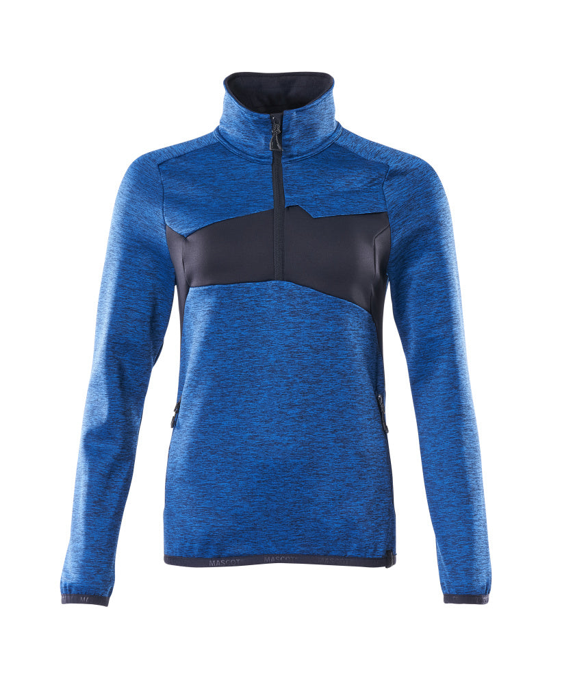 Mascot Fleecepullover mit kurzem Reißverschluss Accelerate Azurblau/Schwarzblau