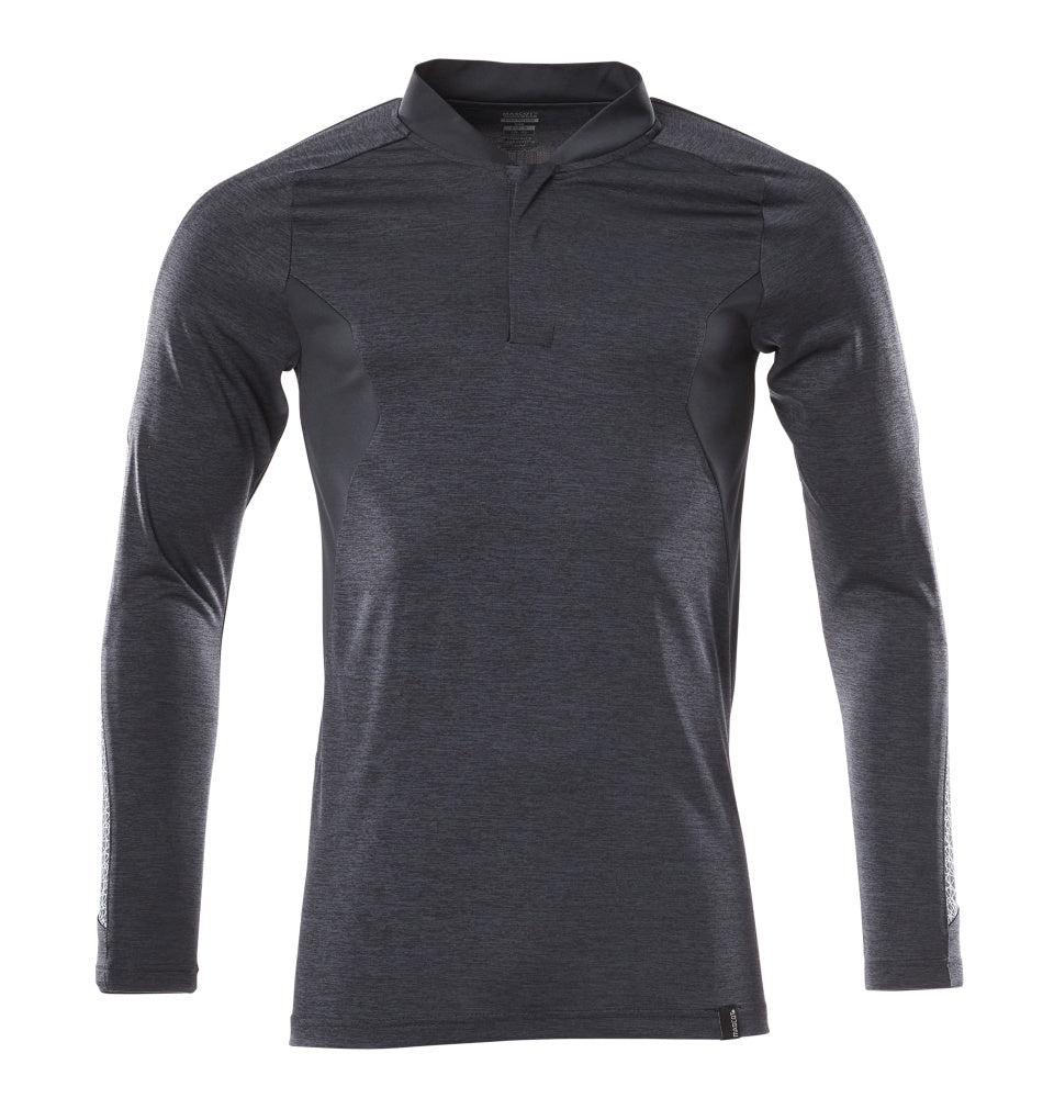 Mascot Polo-Shirt Langarm Accelerate Schwarzblau meliert