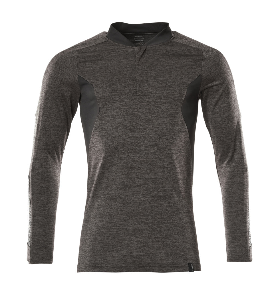 Mascot Polo-Shirt Langarm Accelerate Dunkelanthrazit  meliert/Schwarz
