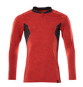 Mascot Polo-Shirt Langarm Accelerate Verkehrsrot meliert/Schwarz