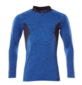 Mascot Polo-Shirt Langarm Accelerate Azurblau meliert/Schwarzblau