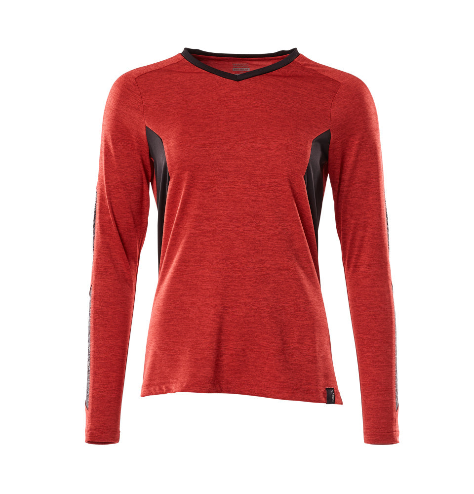 Mascot T-Shirt Langarm Accelerate Verkehrsrot meliert/Schwarz
