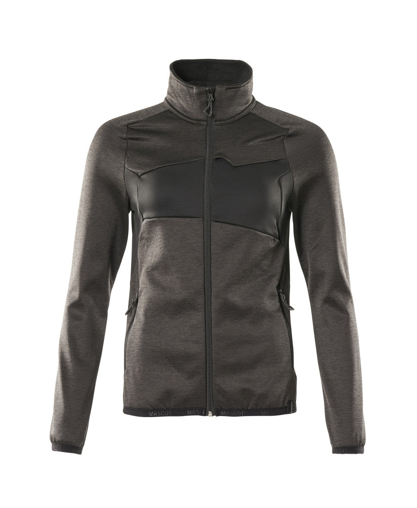 Mascot Fleecepullover mit Reißverschluss Damen-Passform Accelerate Dunkelanthrazit/Schwarz