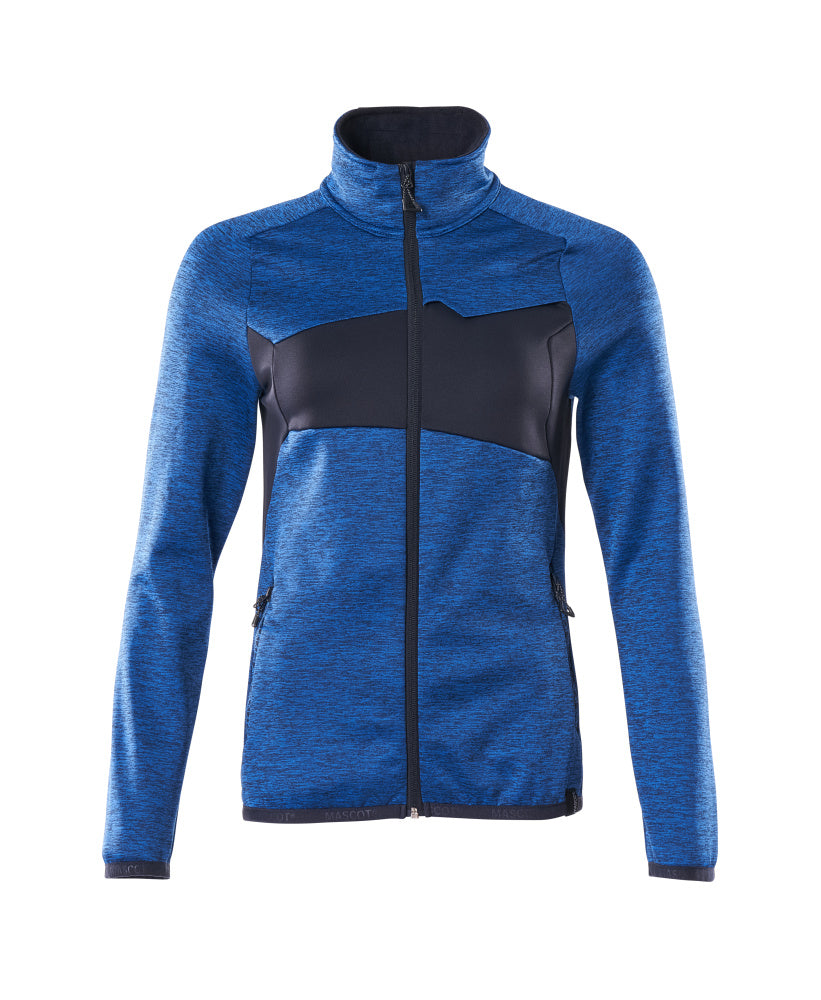Mascot Fleecepullover mit Reißverschluss Damen-Passform Accelerate Azurblau/Schwarzblau