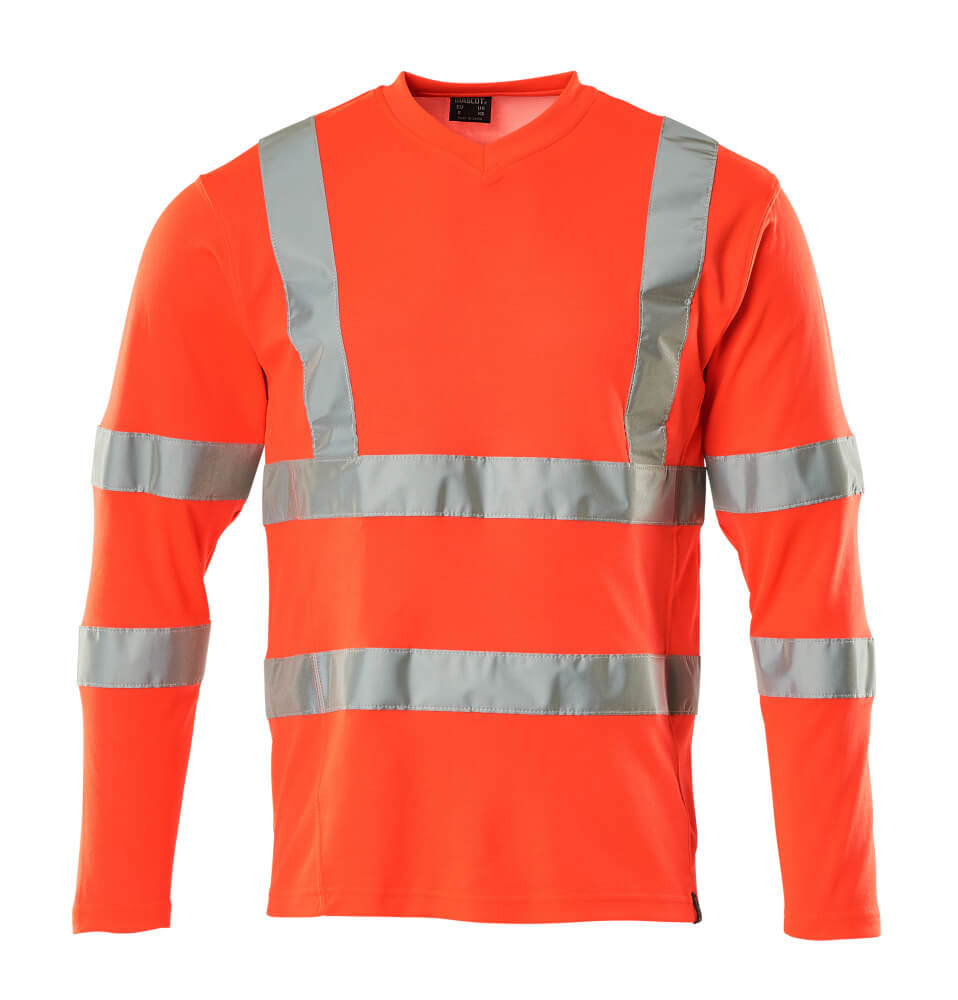 Mascot T-Shirt Langarm Safe classic Hi-vis Rot