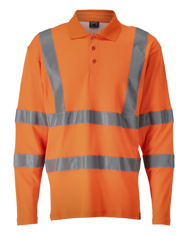 Mascot Polo-Shirt Langarm Safe classic Hi-vis Orange