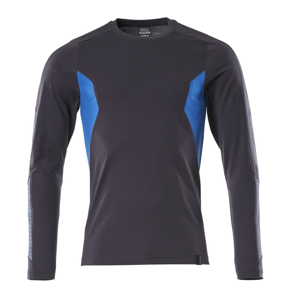 Mascot T-Shirt Langarm Accelerate Schwarzblau/Azurblau