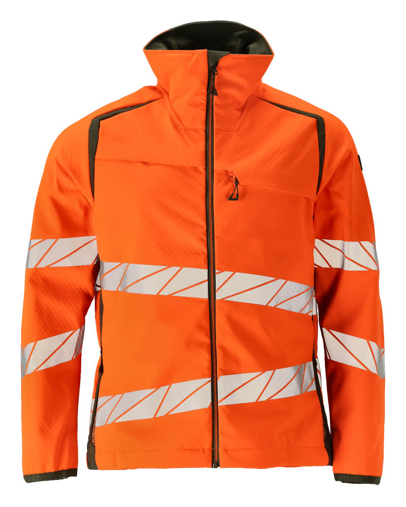 Mascot Soft Shell Jacke Accelerate safe Hi-vis Orange/Moosgrün