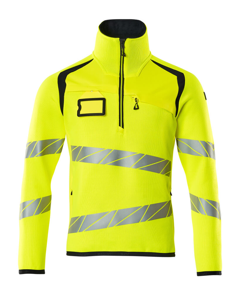 Mascot Strickpullover mit kurzem Reißverschluss Accelerate safe Hi-vis Gelb/Schwarzblau