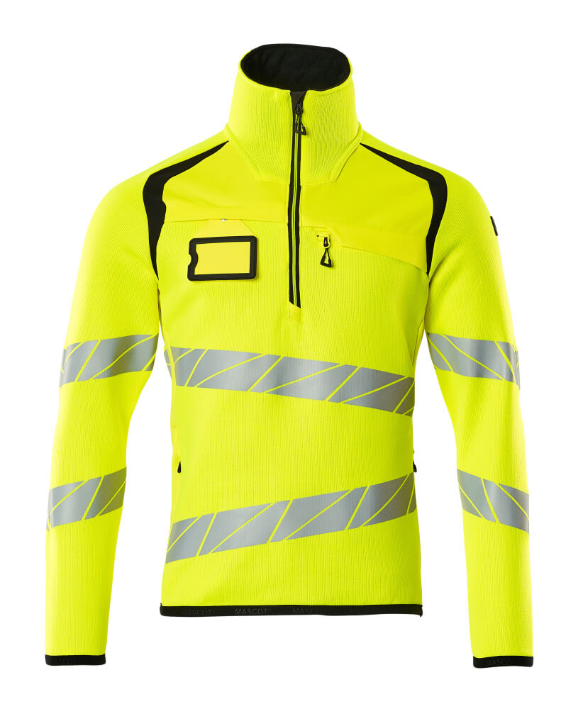 Mascot Strickpullover mit kurzem Reißverschluss Accelerate safe Hi-vis Gelb/Schwarz