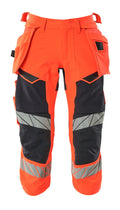Mascot Dreiviertel-Hose mit Hängetaschen Accelerate safe Hi-vis Rot/Schwarzblau