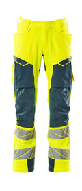 Mascot Hose mit Knietaschen Accelerate safe Hi-vis Gelb/Dunkelpetroleum