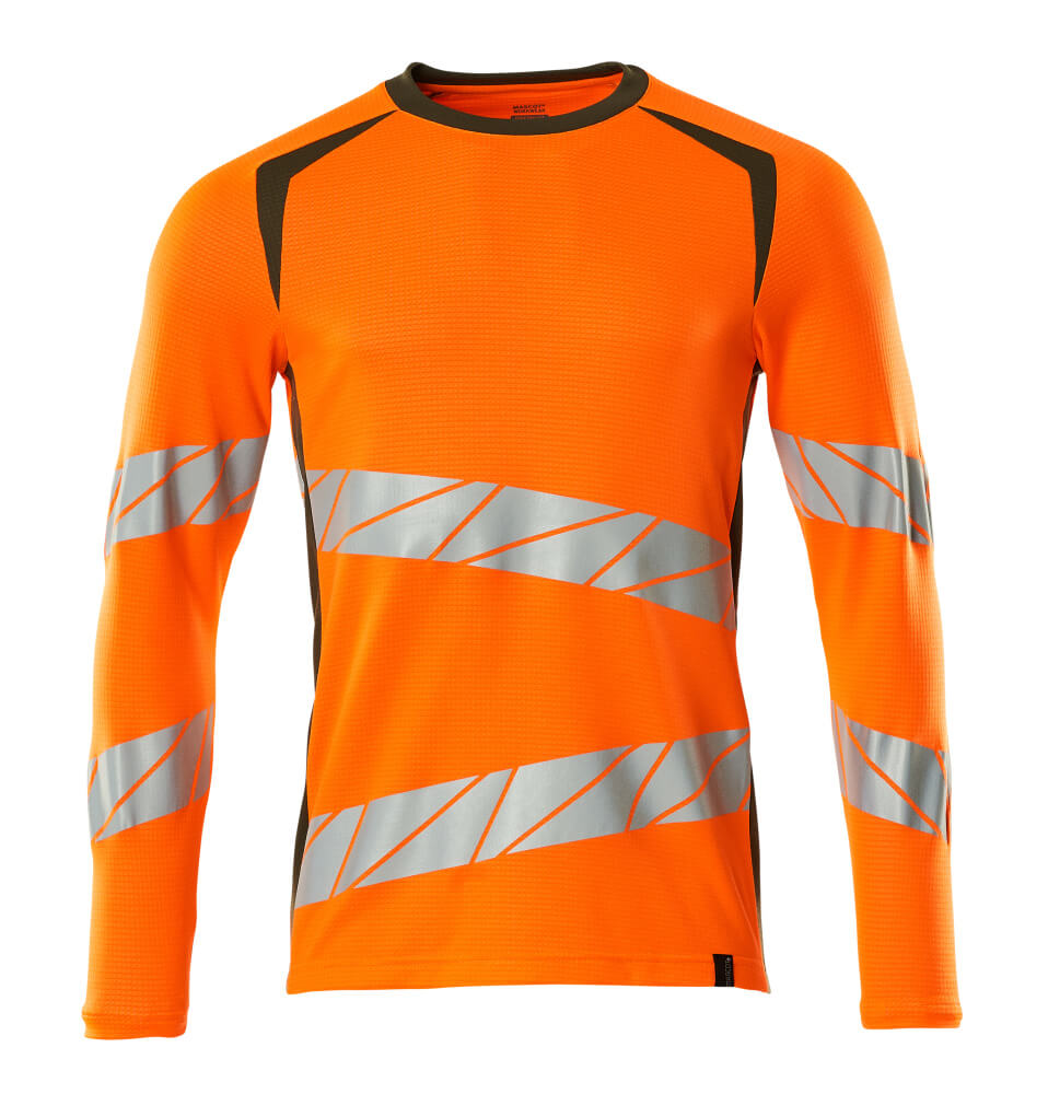 Mascot T-Shirt Langarm Accelerate safe Hi-vis Orange/Moosgrün