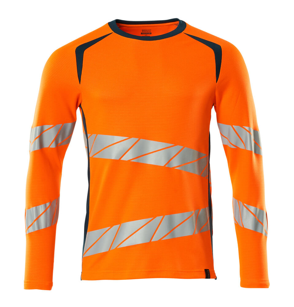 Mascot T-Shirt Langarm Accelerate safe Hi-vis Orange/Dunkelpetroleum