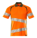 Mascot Polo-Shirt Accelerate safe Hi-vis Orange/Moosgrün