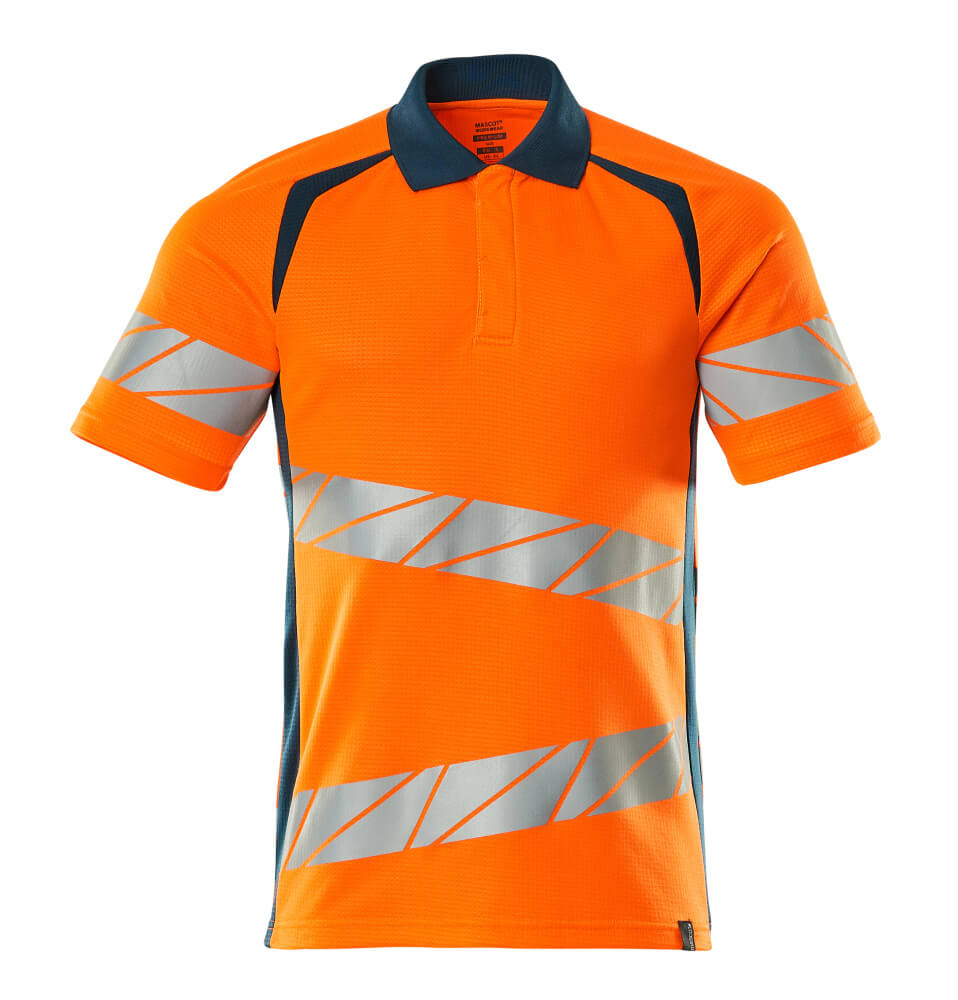 Mascot Polo-Shirt Accelerate safe Hi-vis Orange/Dunkelpetroleum