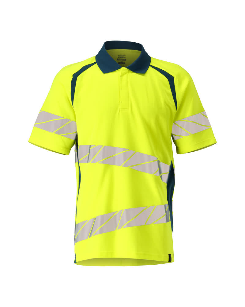 Mascot Polo-Shirt Accelerate safe Hi-vis Gelb/Dunkelpetroleum