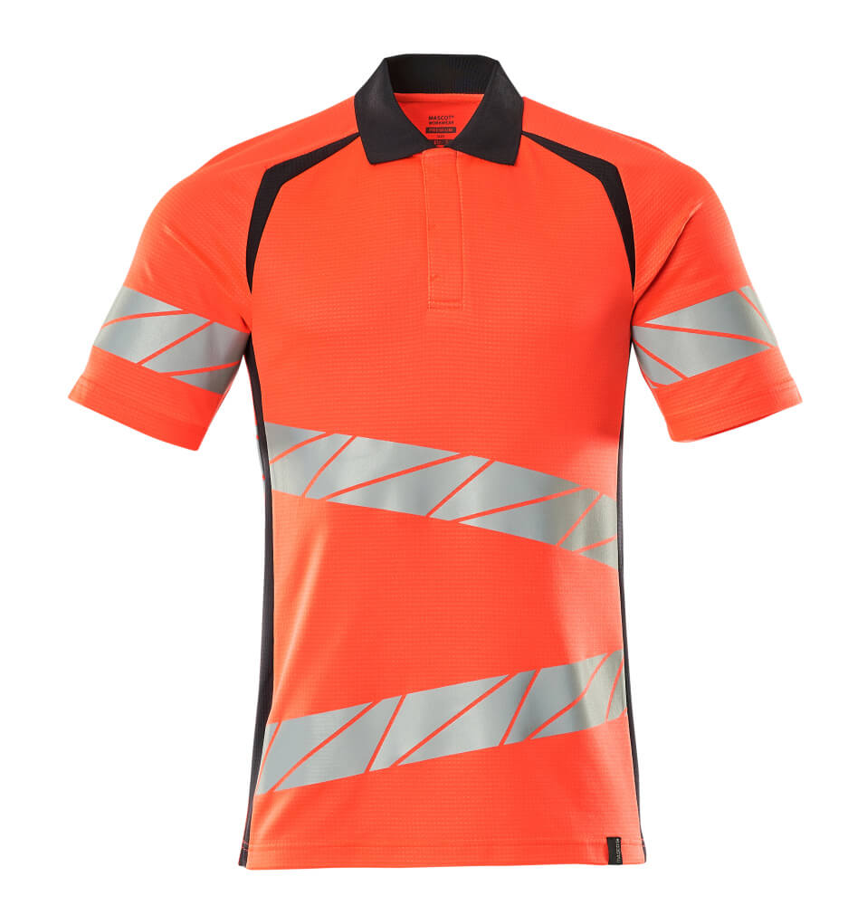 Mascot Polo-Shirt Accelerate safe Hi-vis Rot/Schwarzblau
