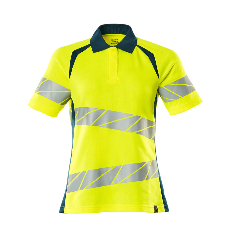 Mascot Polo-Shirt Accelerate safe Hi-vis Gelb/Dunkelpetroleum