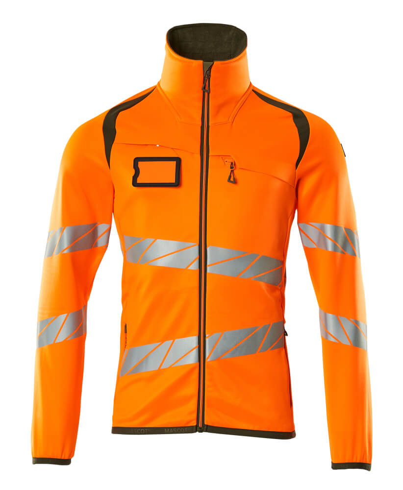Mascot Fleecepullover mit Reißverschluss Accelerate safe Hi-vis Orange/Moosgrün