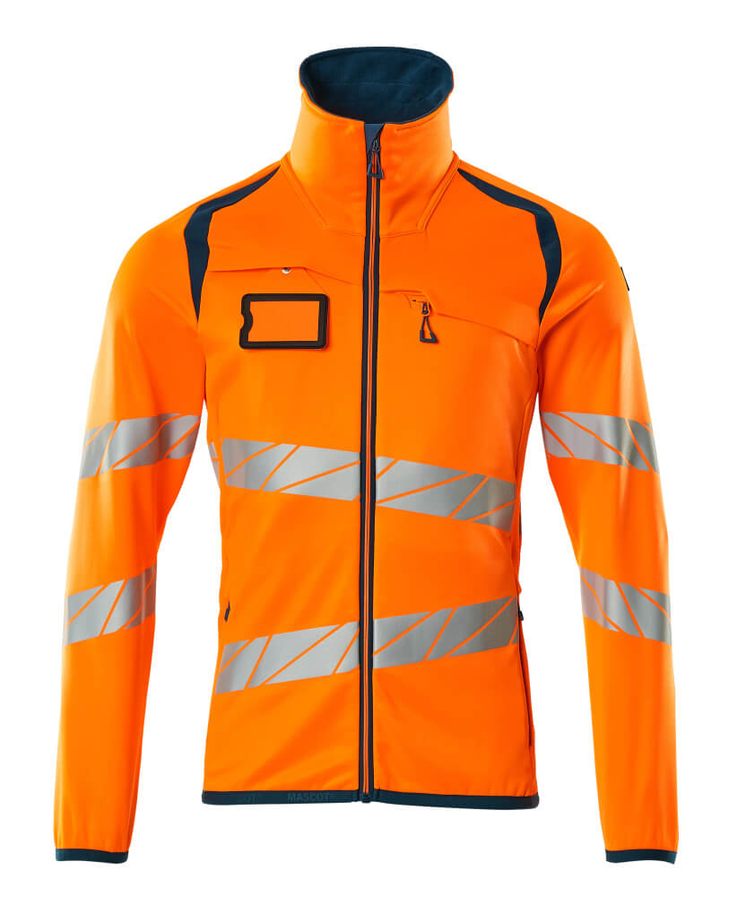 Mascot Fleecepullover mit Reißverschluss Accelerate safe Hi-vis Orange/Dunkelpetroleum
