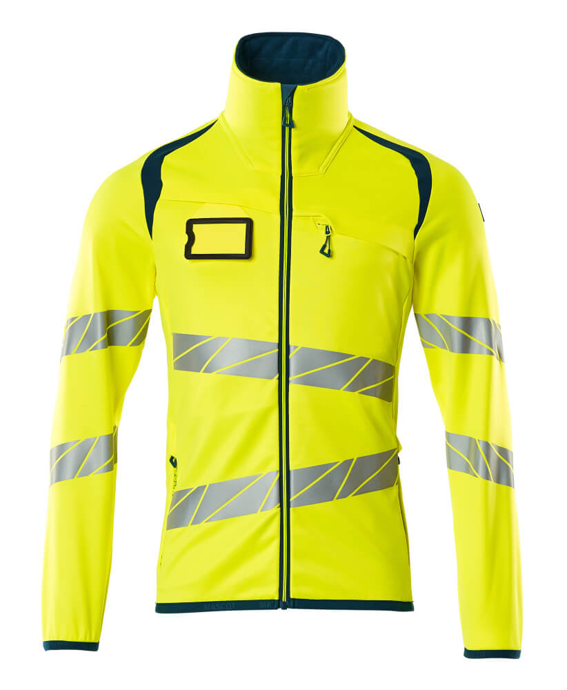 Mascot Fleecepullover mit Reißverschluss Accelerate safe Hi-vis Gelb/Dunkelpetroleum