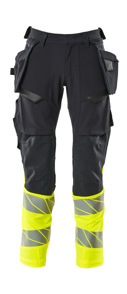 Mascot Hose mit Hängetaschen Accelerate safe Schwarzblau/Hi-vis Gelb