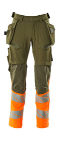 Mascot Hose mit Hängetaschen Accelerate safe Moosgrün/Hi-vis Orange