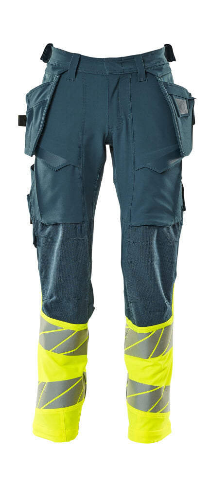 Mascot Hose mit Hängetaschen Accelerate safe Dunkelpetroleum/Hi-vis Gelb