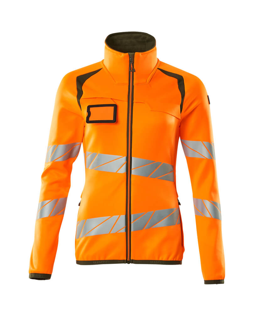 Mascot Fleecepullover mit Reißverschluss Accelerate safe Hi-vis Orange/Moosgrün