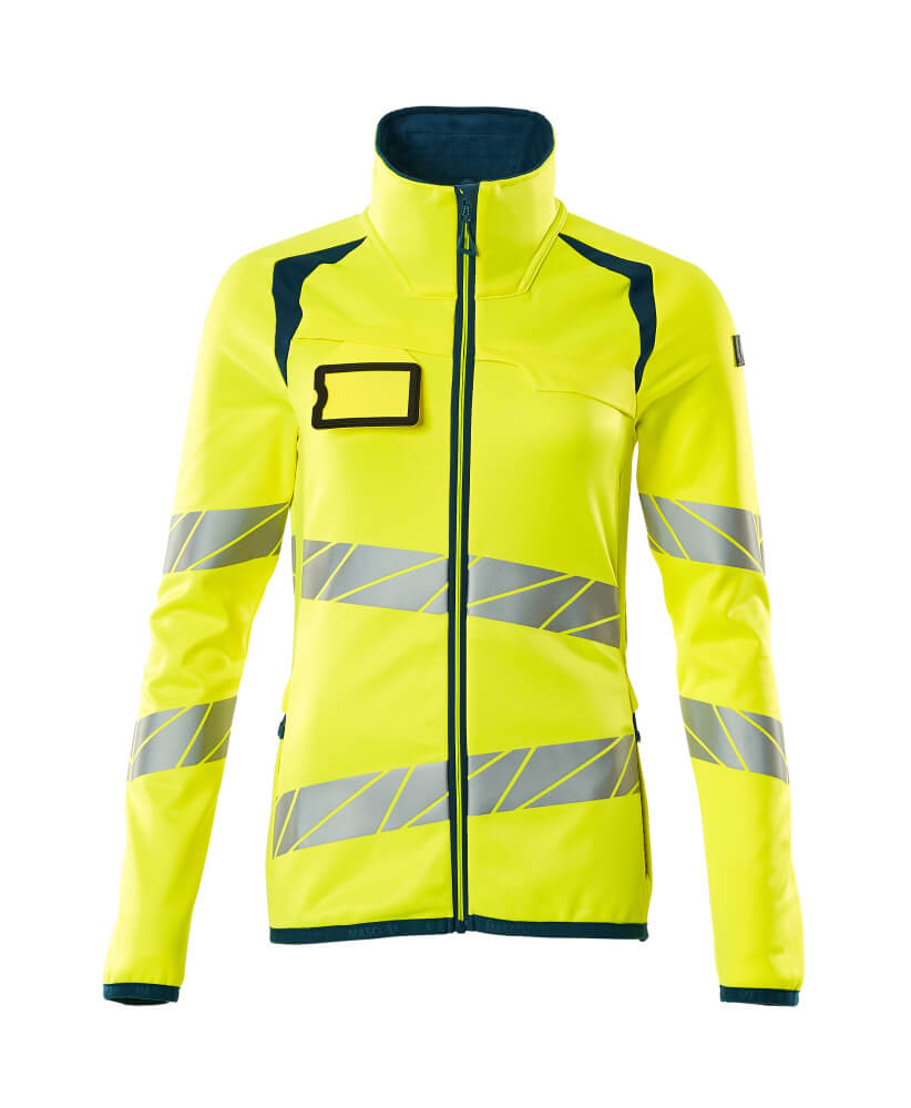 Mascot Fleecepullover mit Reißverschluss Accelerate safe Hi-vis Gelb/Dunkelpetroleum