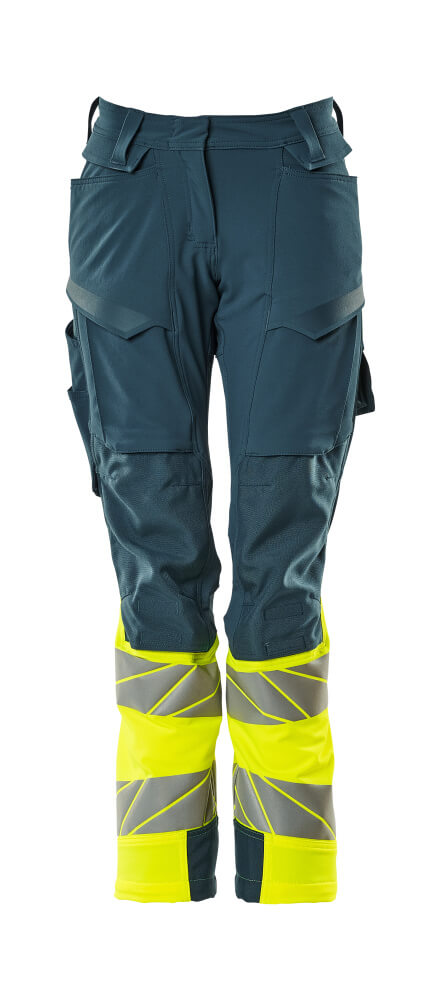 Mascot Hose mit Knietaschen Accelerate safe Dunkelpetroleum/Hi-vis Gelb