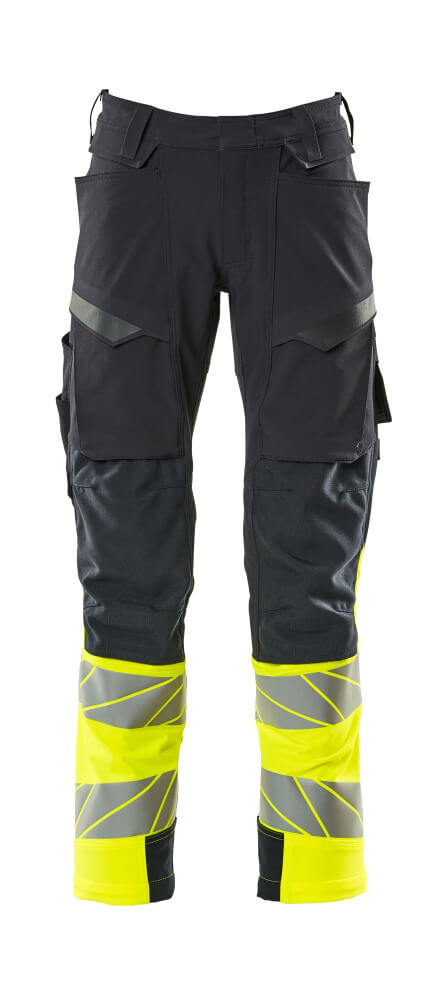 Mascot Hose mit Knietaschen Accelerate safe Schwarzblau/Hi-vis Gelb