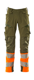 Mascot Hose mit Knietaschen Accelerate safe Moosgrün/Hi-vis Orange