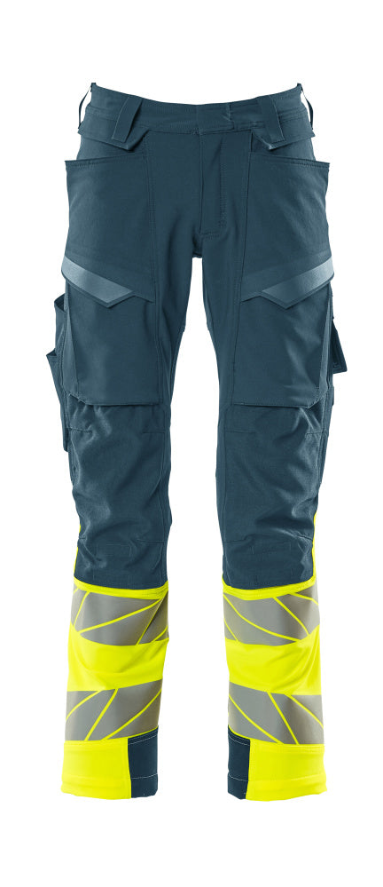 Mascot Hose mit Knietaschen Accelerate safe dunkelpetroleum/hi-vis gelb