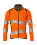 Mascot Sweatshirt mit Reißverschluss Accelerate safe Hi-vis Orange/Moosgrün